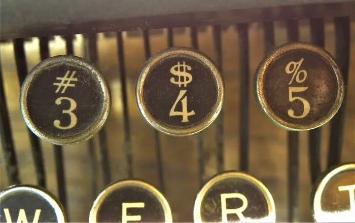Numerical Keys on a Vintage Typewriter